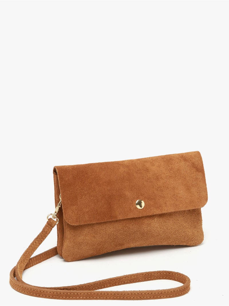 Sac bandoulière velvet cuir milano cuir de vachette Marron tabac - Kiabi