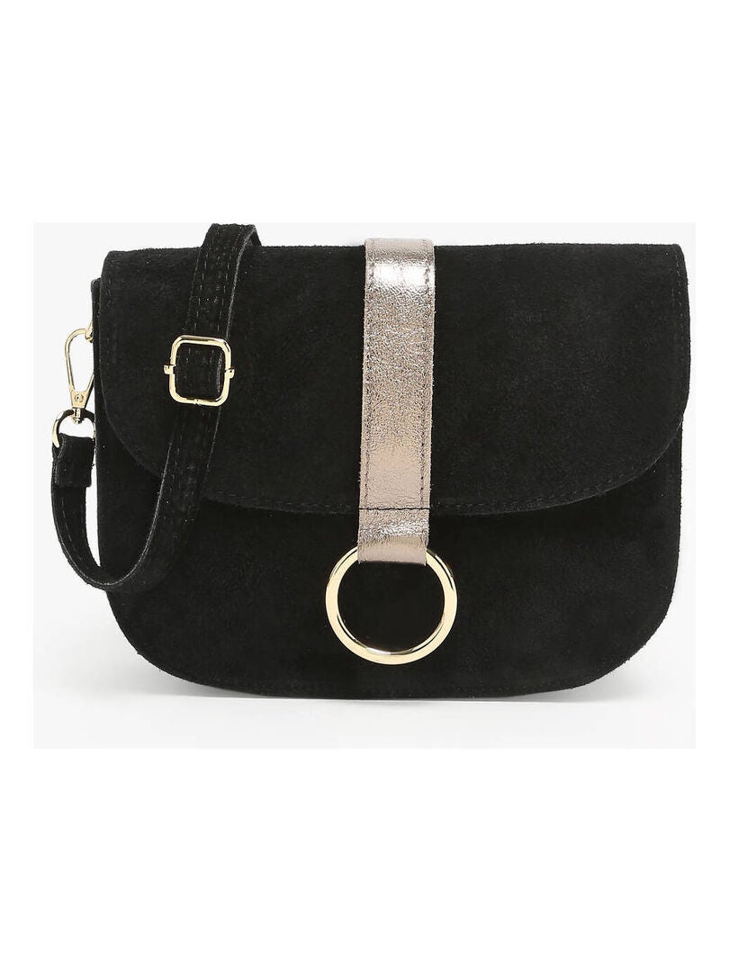 Sac Bandoulière Velvet Cuir Milano Cuir De Vachette Noir Doré Noir - Kiabi