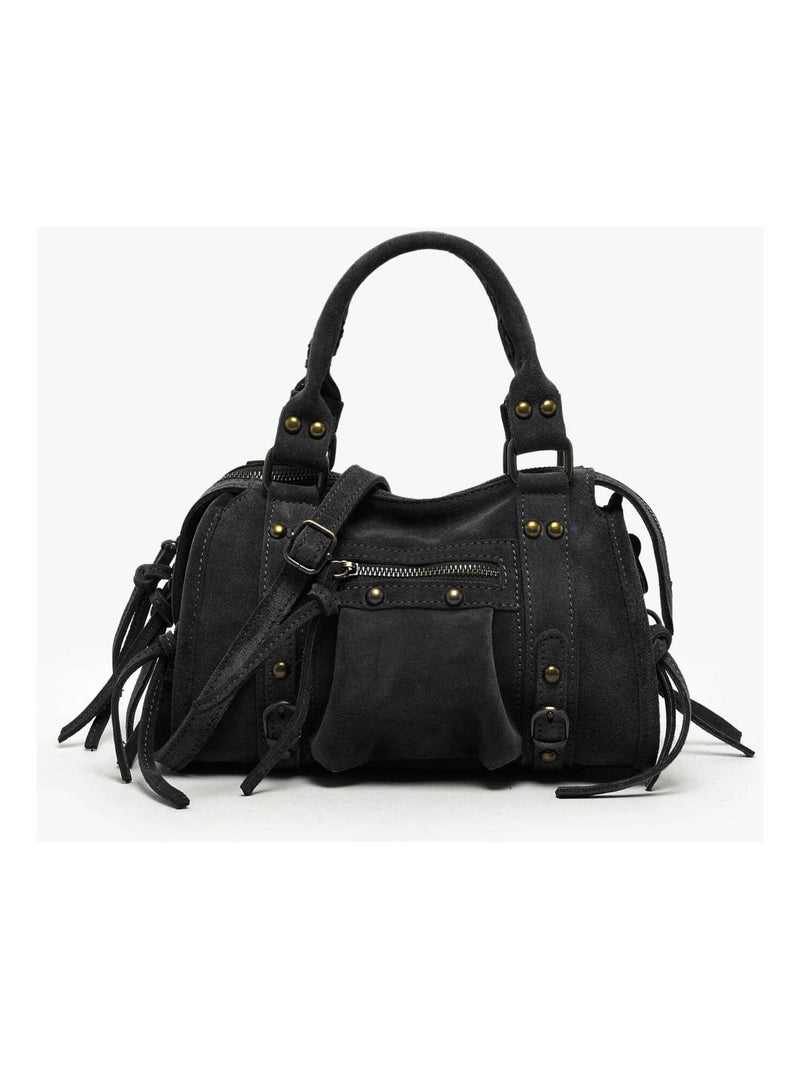 Sac Bandoulière Velvet Cuir Milano Cuir De Vachette Noir Noir - Kiabi