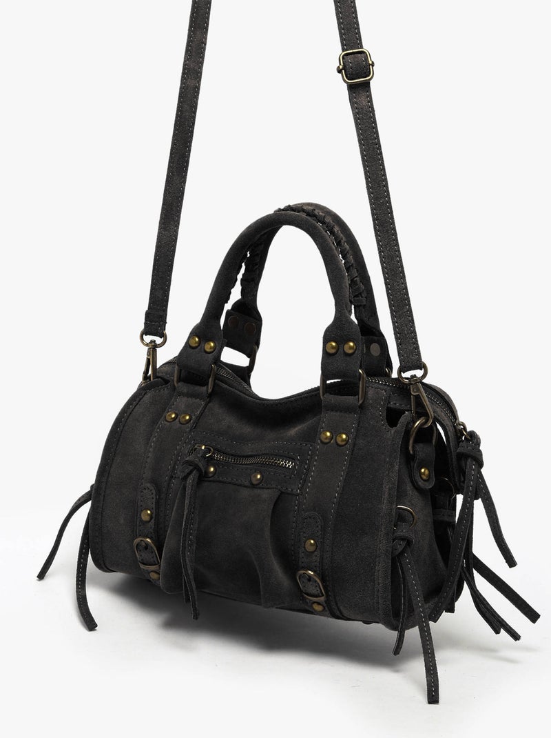 Sac Bandoulière Velvet Cuir Milano Cuir De Vachette Noir Noir - Kiabi