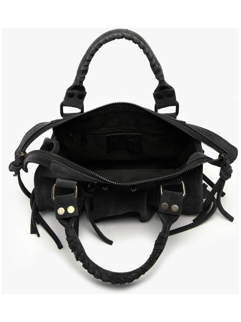 Sac Bandoulière Velvet Cuir Milano Cuir De Vachette Noir Noir - Kiabi