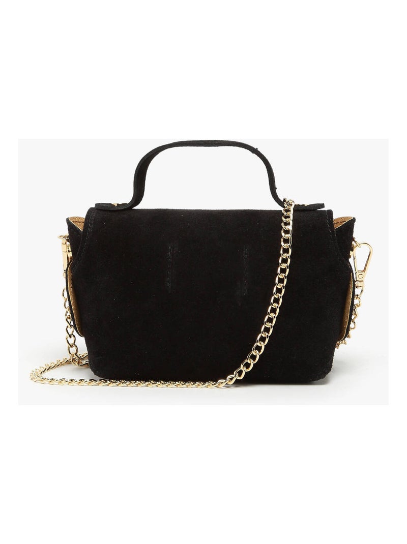 Sac Bandoulière Velvet Cuir Milano Cuir De Vachette Noir Noir - Kiabi
