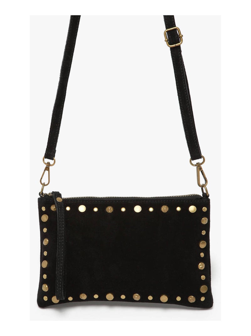 Sac Bandoulière Velvet Cuir Milano Cuir De Vachette Noir Noir - Kiabi