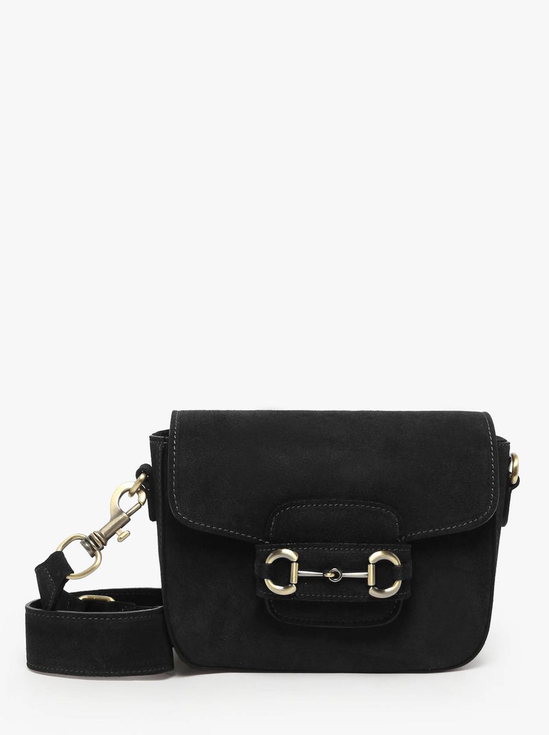 Sac Bandoulière Velvet Cuir Milano Cuir De Vachette Noir Noir - Kiabi