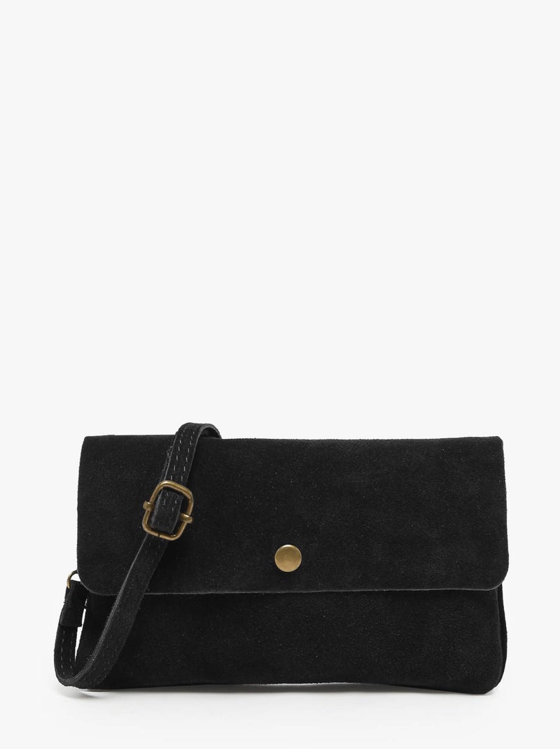 Sac Bandoulière Velvet Cuir Milano Cuir De Vachette Noir Noir - Kiabi
