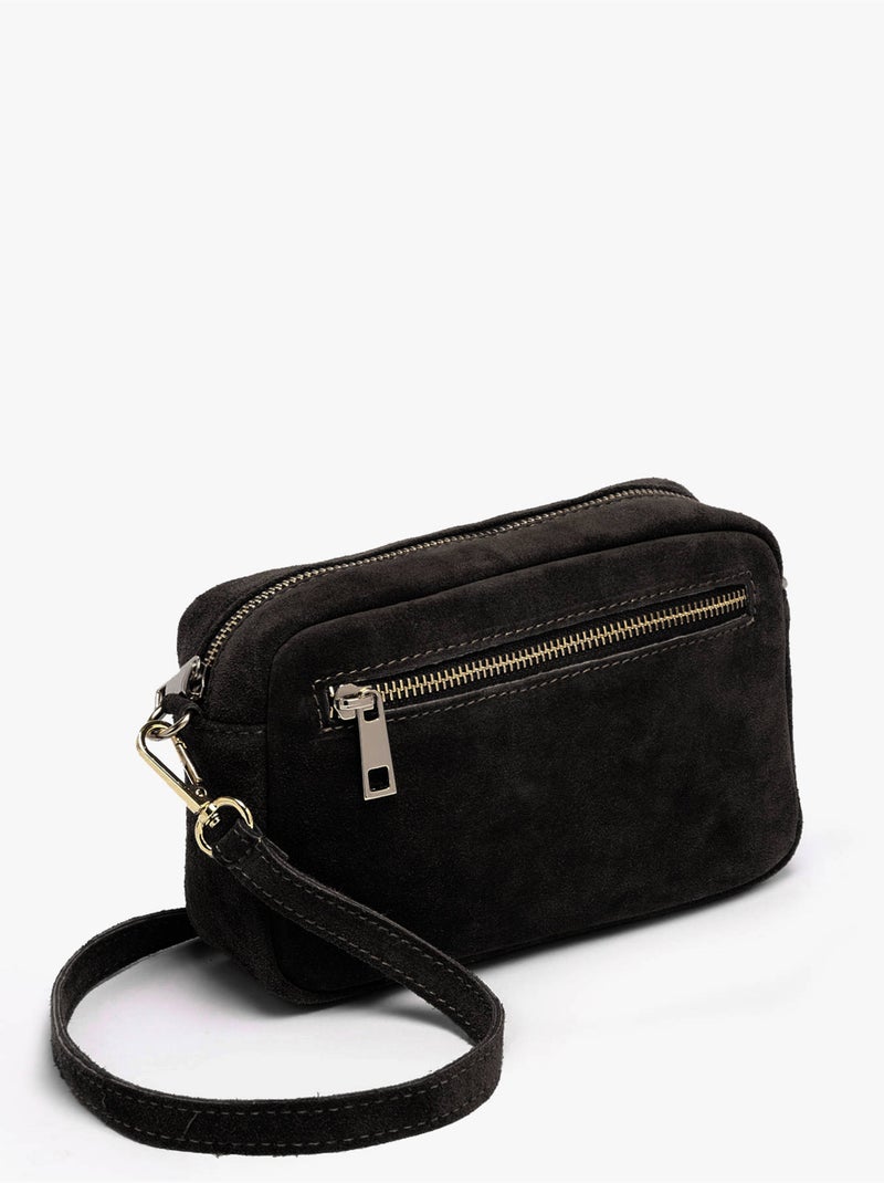 Sac bandoulière velvet cuir milano cuir de vachette Noir Noir - Kiabi