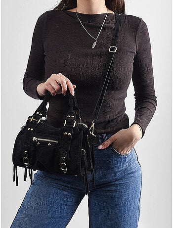 Sac bandoulière velvet cuir milano cuir de vachette