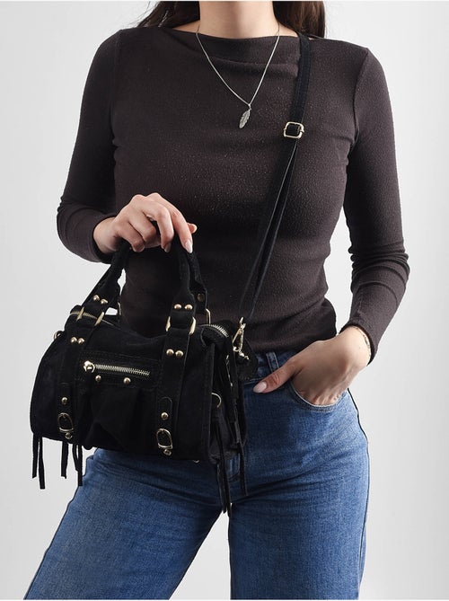 Sac bandoulière velvet cuir milano cuir de vachette - Kiabi