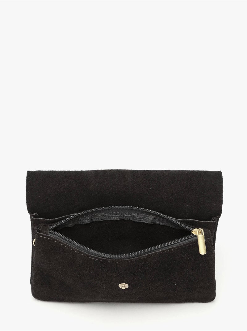 Sac bandoulière velvet cuir milano cuir de vachette Noir Noir - Kiabi