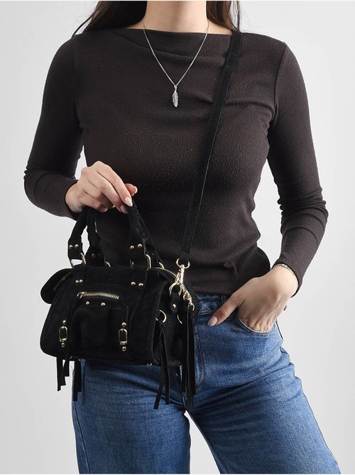 Sac bandoulière velvet cuir milano cuir de vachette - Kiabi