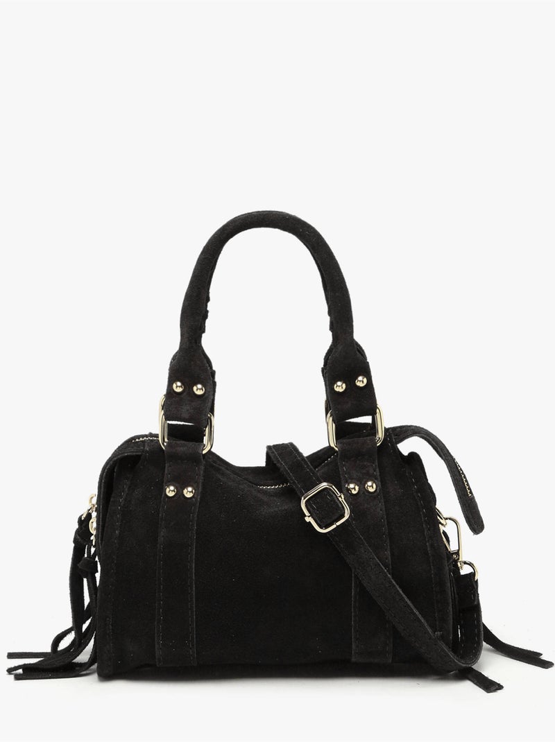 Sac bandoulière velvet cuir milano cuir de vachette Noir Noir - Kiabi