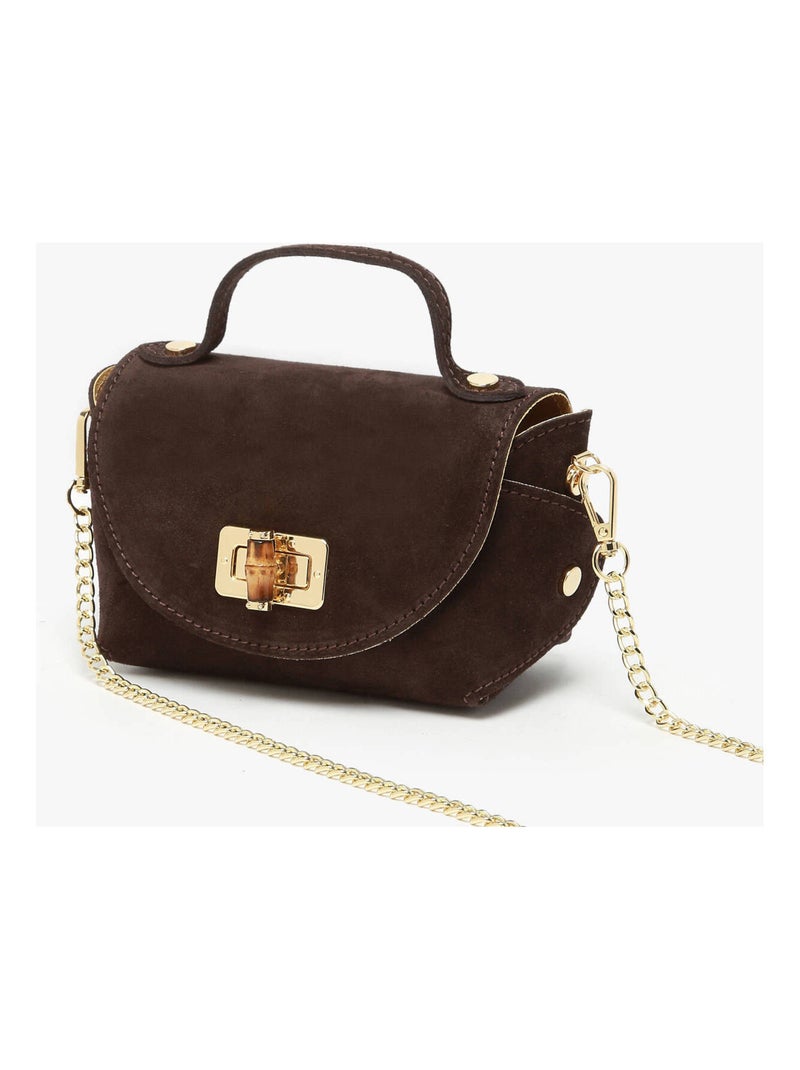 Sac Bandoulière Velvet Cuir Milano Cuir De Vachette Noir Rouge Noir - Kiabi