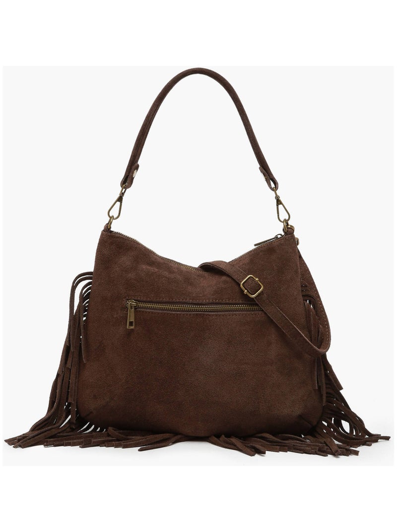 Sac Bandoulière Velvet Cuir Milano Cuir De Vachette Noir Rouge Noir - Kiabi