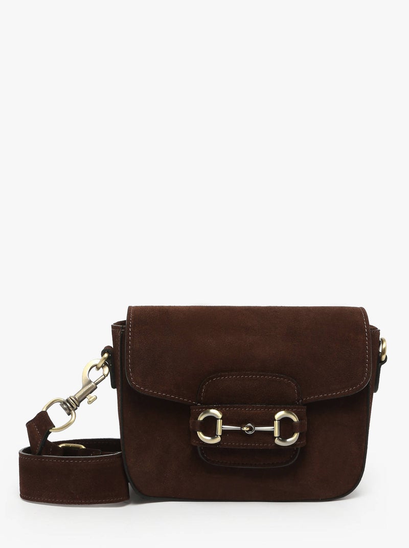 Sac Bandoulière Velvet Cuir Milano Cuir De Vachette Noir Rouge Noir - Kiabi
