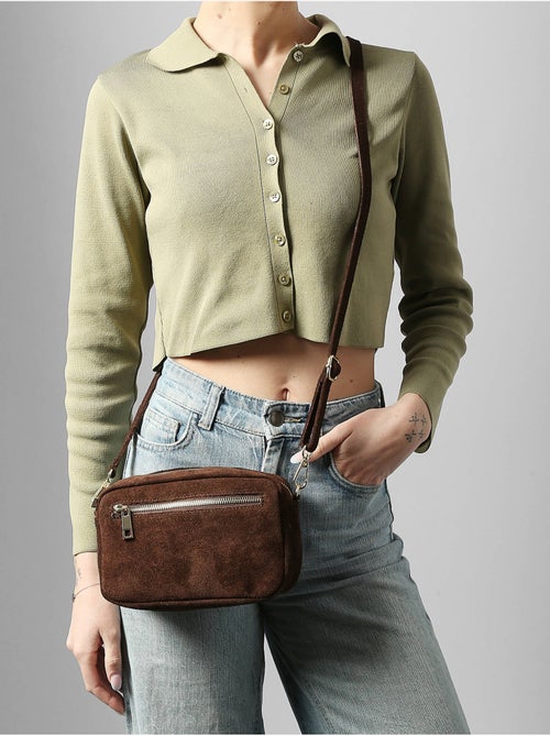 Sac bandoulière velvet cuir milano cuir de vachette - Kiabi