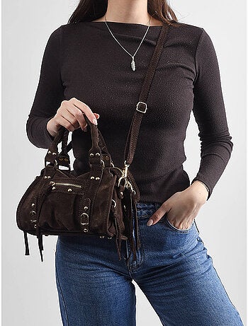 Sac bandoulière velvet cuir milano cuir de vachette