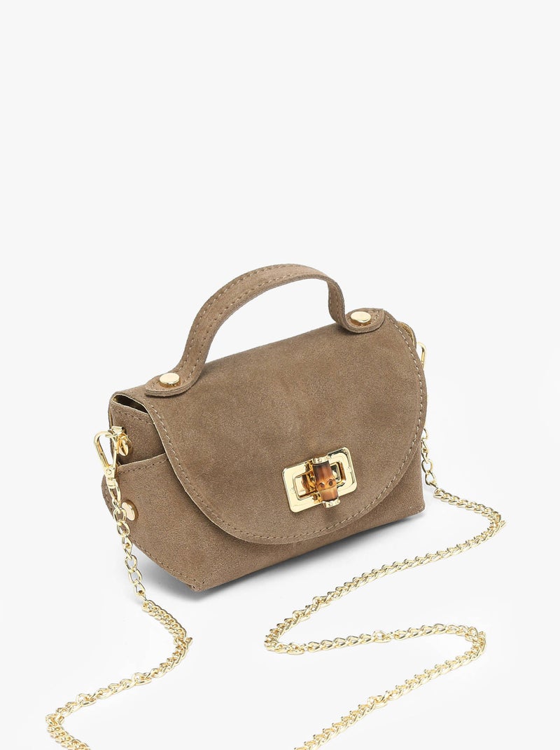 Sac Bandoulière Velvet Cuir Milano Cuir De Vachette Taupe - Kiabi
