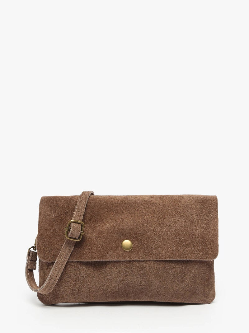 Sac Bandoulière Velvet Cuir Milano Cuir De Vachette Taupe - Kiabi
