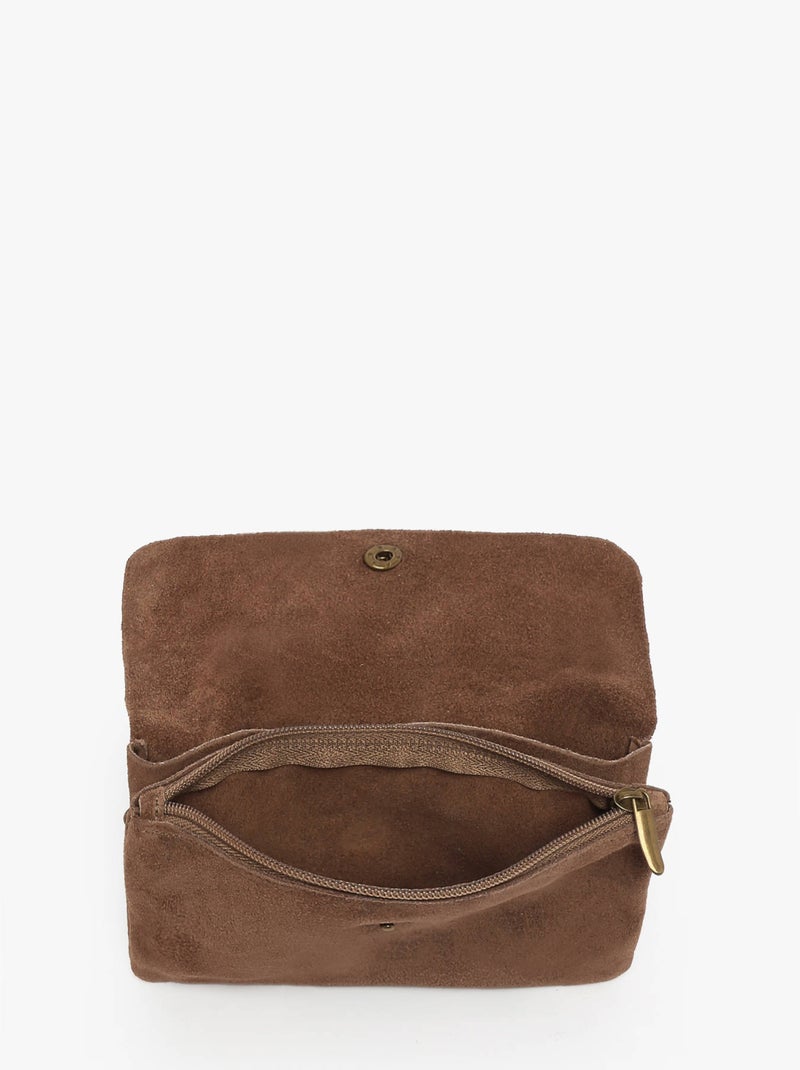 Sac Bandoulière Velvet Cuir Milano Cuir De Vachette Taupe - Kiabi