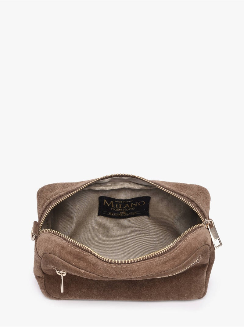 Sac bandoulière velvet cuir milano cuir de vachette Taupe - Kiabi
