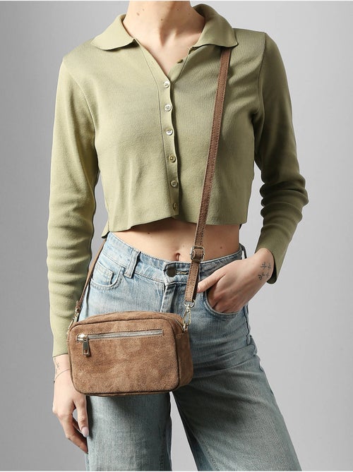 Sac bandoulière velvet cuir milano cuir de vachette - Kiabi Sac bandoulière velvet cuir milano cuir de vachette - Kiabi