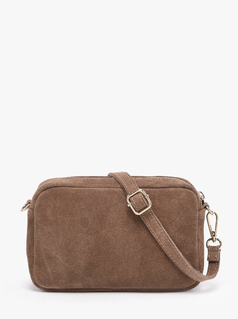 Sac bandoulière velvet cuir milano cuir de vachette Taupe - Kiabi