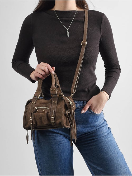 Sac bandoulière velvet cuir milano cuir de vachette - Kiabi Sac bandoulière velvet cuir milano cuir de vachette - Kiabi