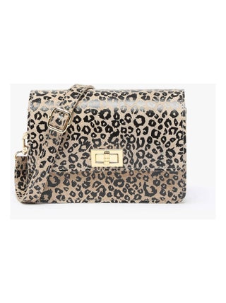 Sac Bandoulière Velvet Leopardo Cuir Milano Cuir De Vachette