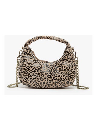 Sac Bandoulière Velvet Leopardo Cuir Milano Cuir De Vachette