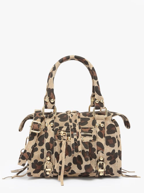 Sac Bandoulière Velvet Leopardo Cuir Milano Cuir De Vachette - Kiabi