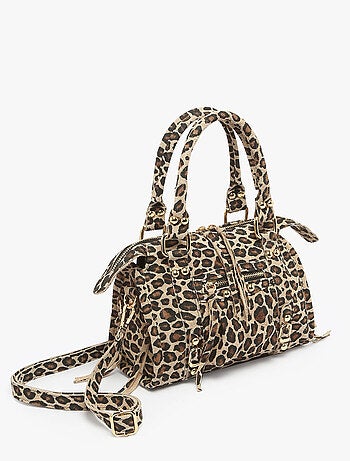 Sac Bandoulière Velvet Leopardo Cuir Milano Cuir De Vachette