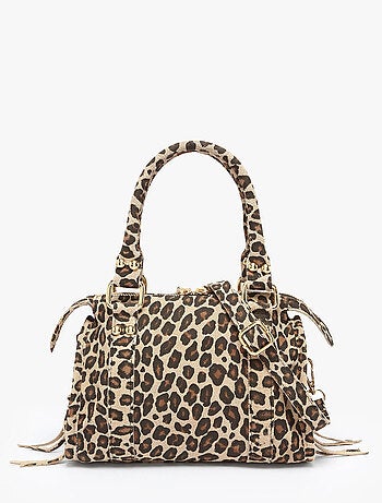 Sac Bandoulière Velvet Leopardo Cuir Milano Cuir De Vachette