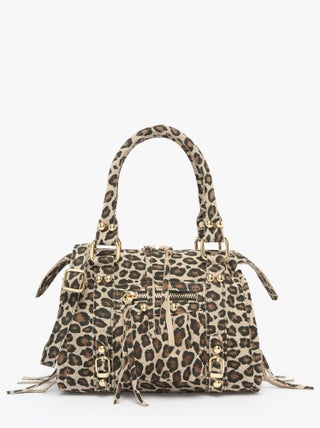 Sac Bandoulière Velvet Leopardo Cuir Milano Cuir De Vachette