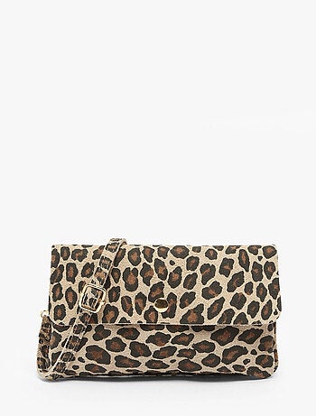 Sac bandoulière velvet leopardo cuir milano cuir de vachette