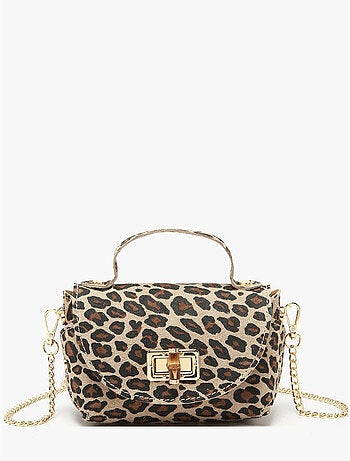 Sac bandoulière velvet leopardo cuir milano cuir de vachette