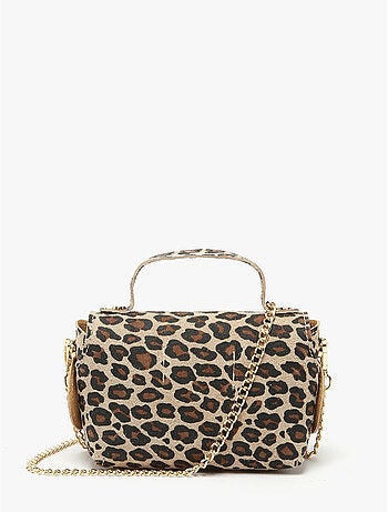 Sac bandoulière velvet leopardo cuir milano cuir de vachette