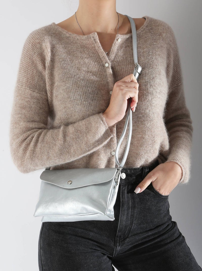 Sac Bandoulière Venus Miniprix Toile Enduite Argenté - Kiabi