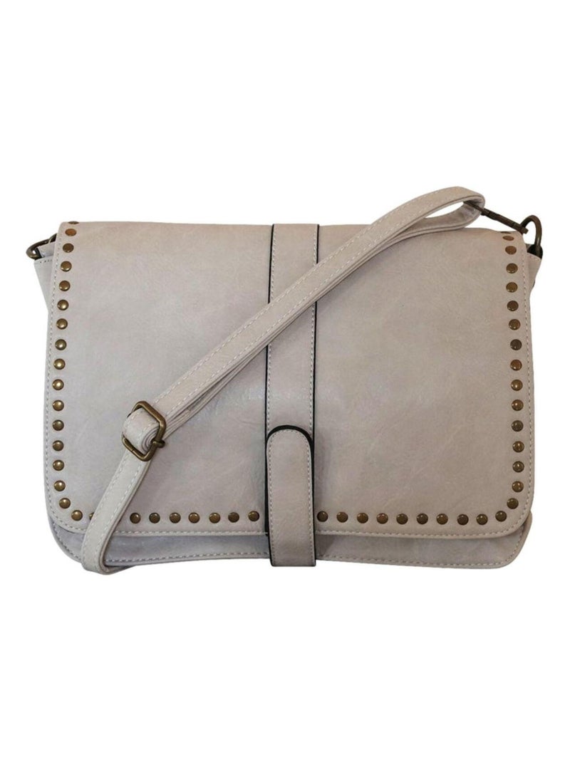 Sac bandoulière Vintage clouté Beige - Kiabi