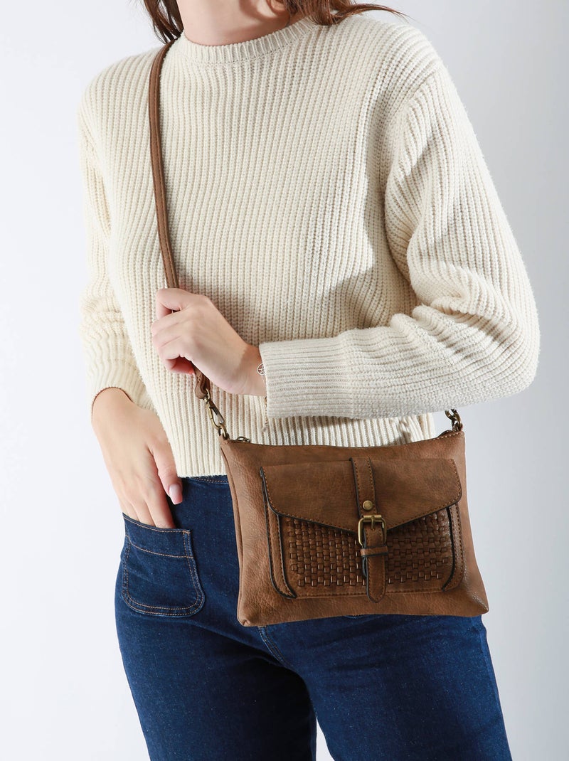 Sac Bandoulière Winter Old Miniprix Toile Enduite Taupe - Kiabi