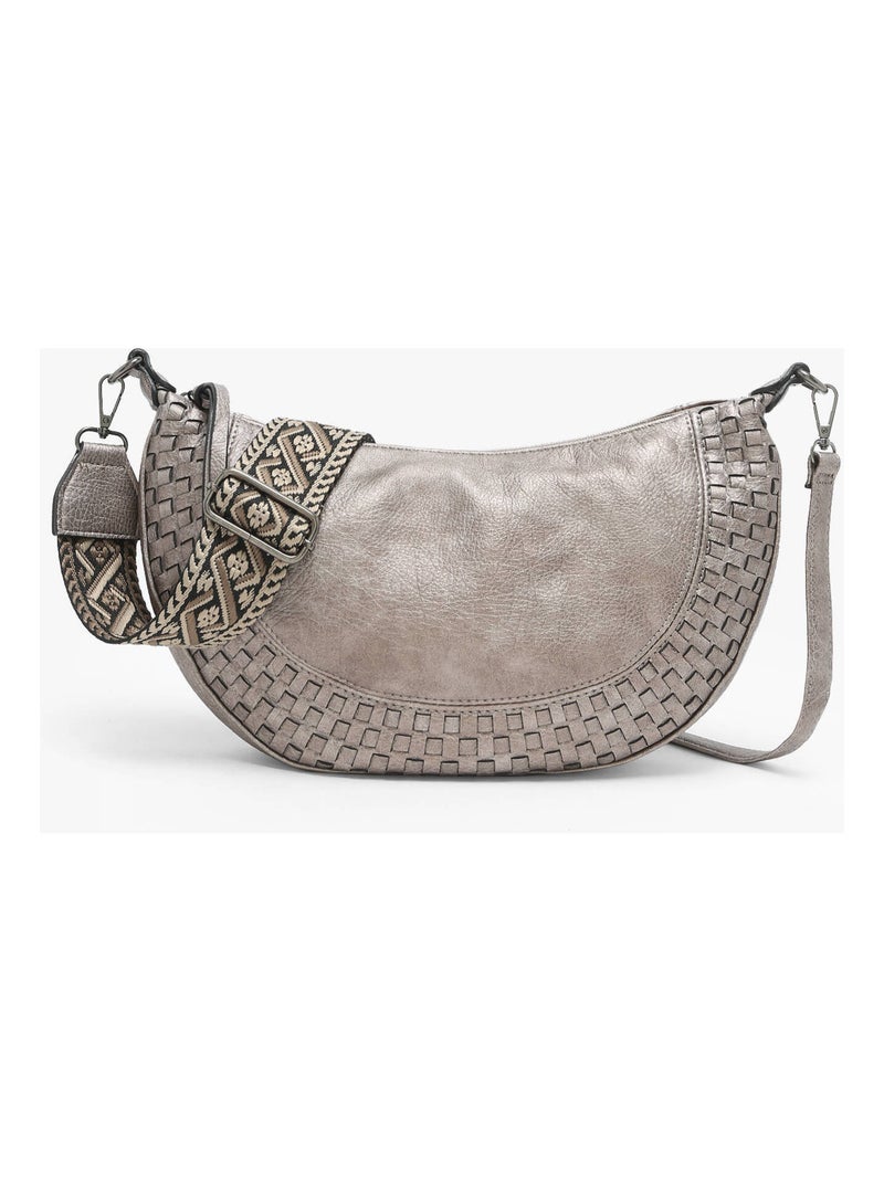 Sac Bandoulière Winter Tresse Miniprix Toile Enduite Gris foncé - Kiabi