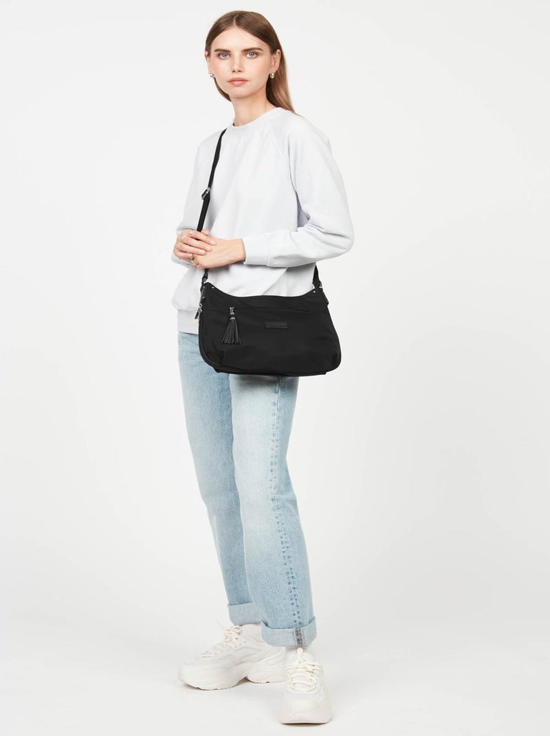 Sac besace basic Pompon Lancaster Noir - Kiabi