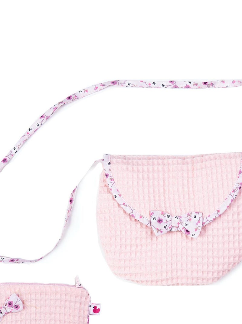 Sac besace et porte-monnaie en nid d'abeille - Rose Liberty Rose - Kiabi
