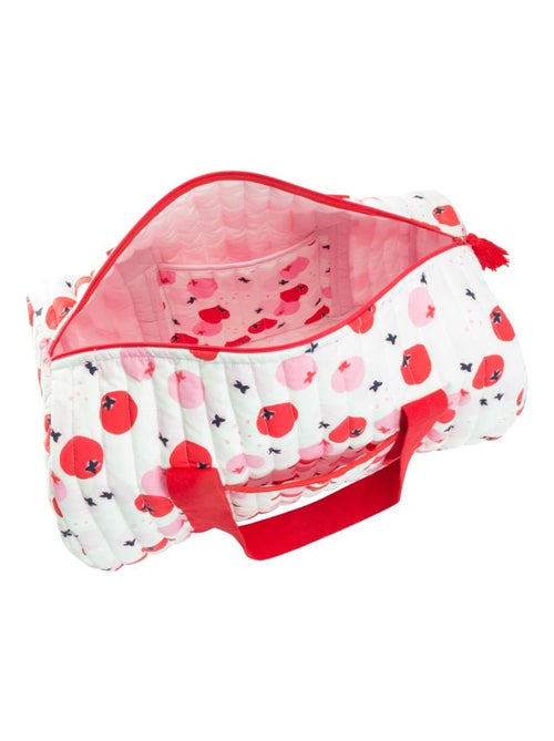 Sac bowling Catimini à motif pomme - 100% Coton - Rose et Blanc - Kiabi