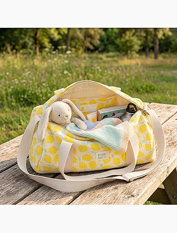 Sac bowling enfant en coton imprimé citron - SAUTHON