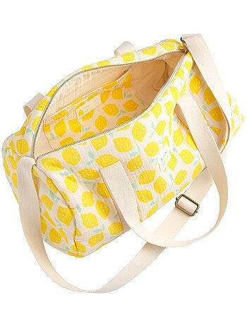 Sac bowling enfant en coton imprimé citron - SAUTHON