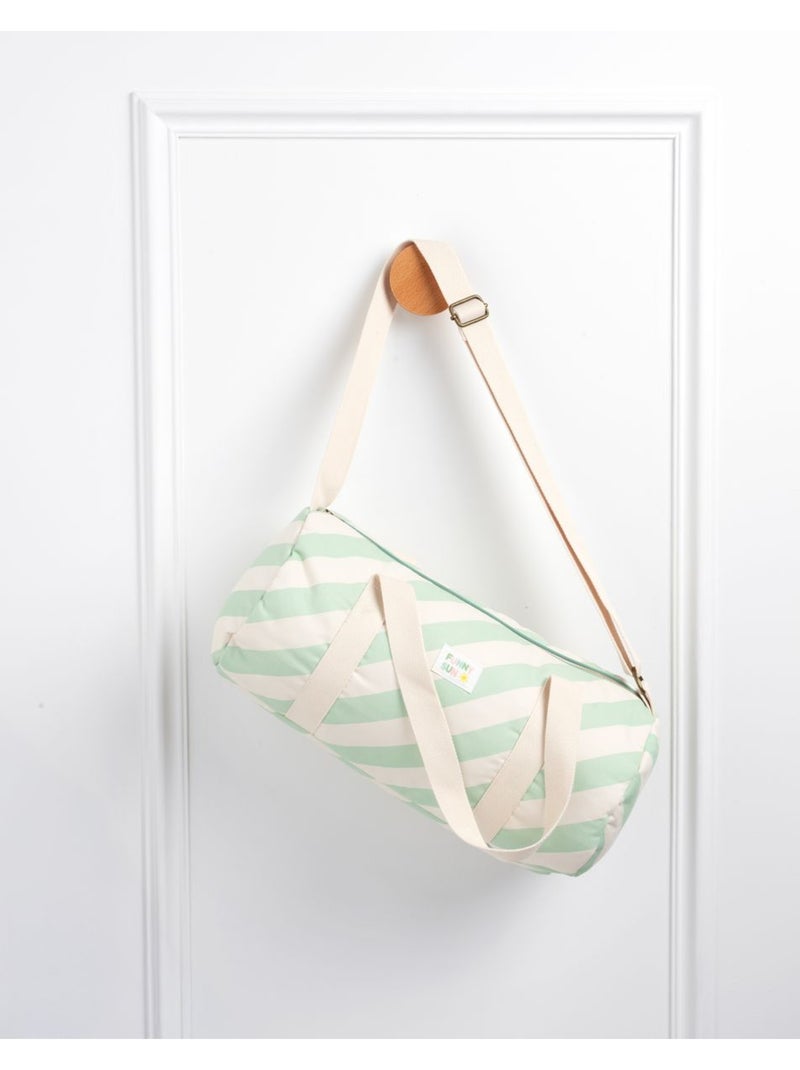 Sac bowling enfant en coton rayé - SAUTHON Vert - Kiabi