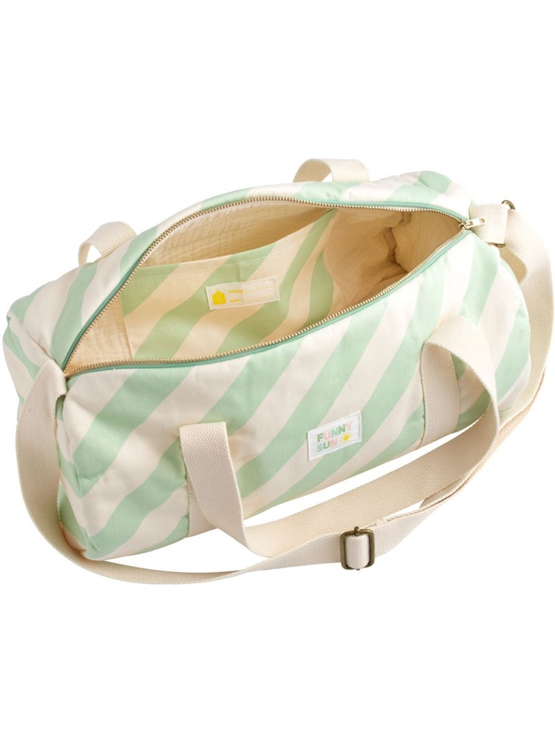 Sac bowling enfant en coton rayé - SAUTHON Vert - Kiabi