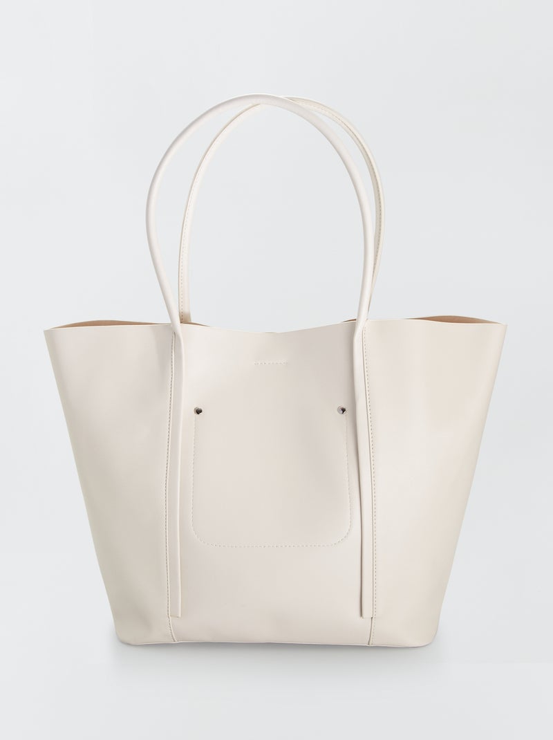 Sac cabas à grandes anses Beige - Kiabi