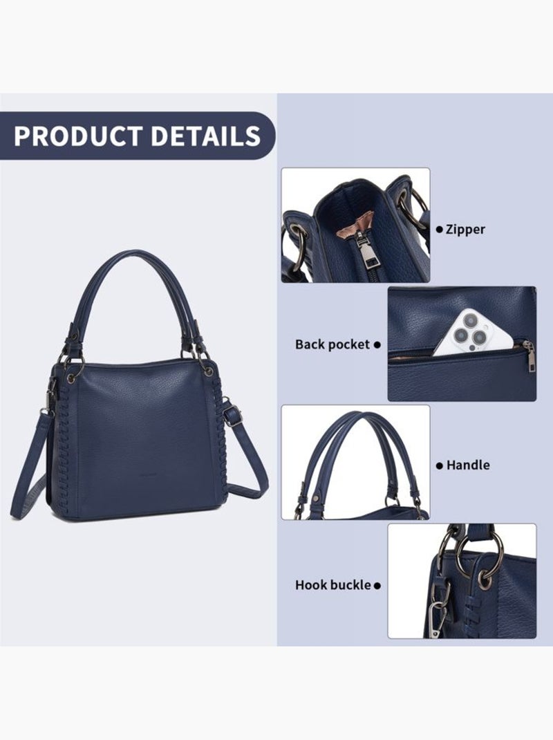 Sac cabas bandoulière minimaliste 3 poches - miss lulu Bleu - Kiabi