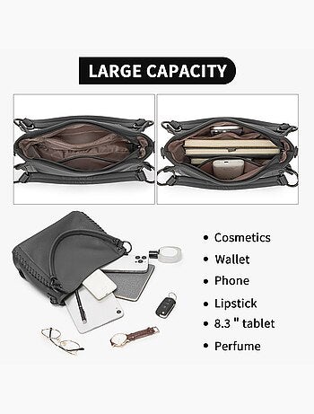 Sac cabas bandoulière minimaliste 3 poches - miss lulu
